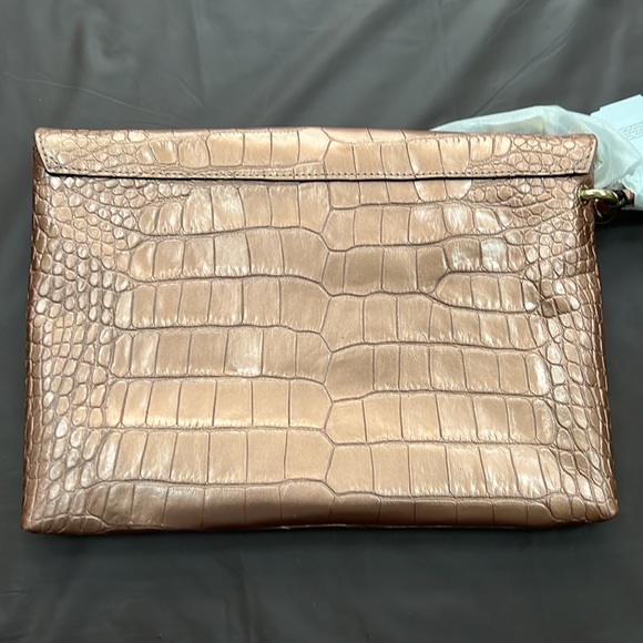Coach Metallic Croc Clutch